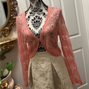 Valerie Stevens Pink Lace Knit Top
